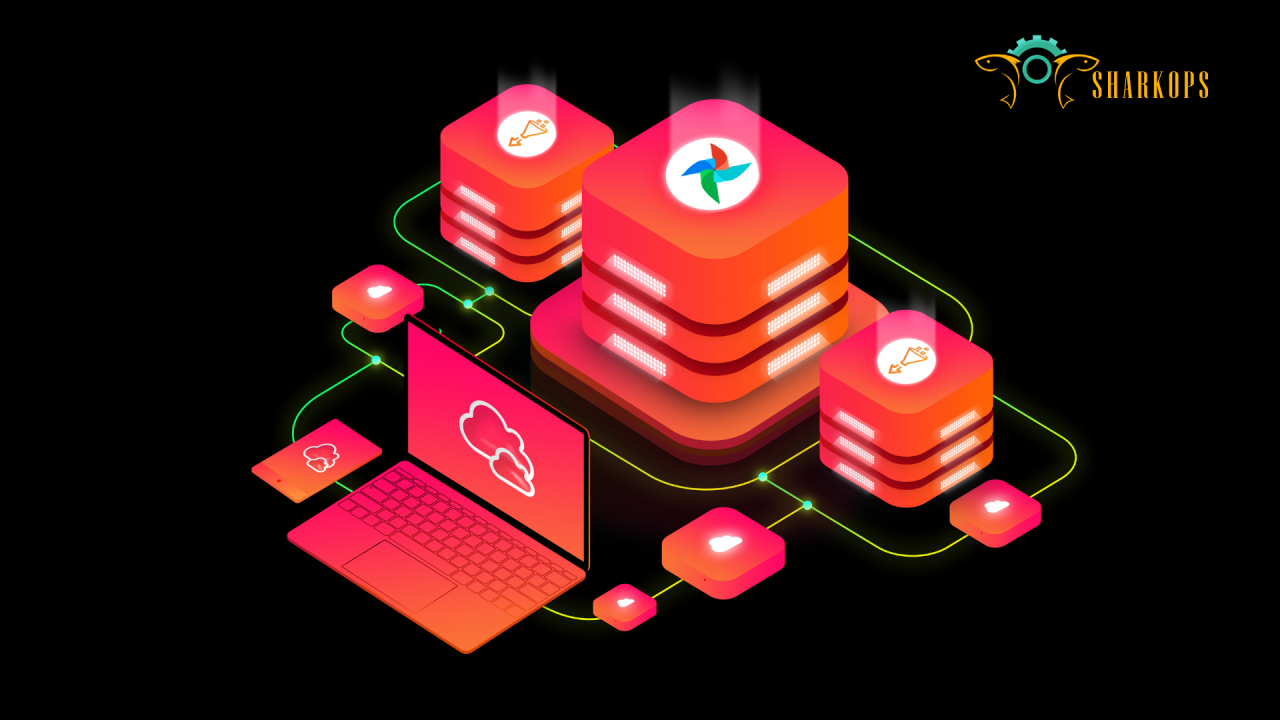 Apache Airflow orchestrating AWS Glue, RDS, and event-driven data services — SharkOps case study